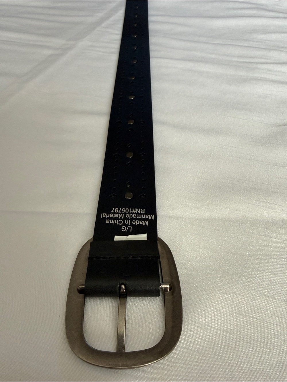 Faded Glory Black Leather Belt with Turquoise Accents - Picture 8 of 10